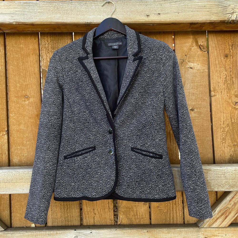Covington Black and White Speckled Women’s Blazer